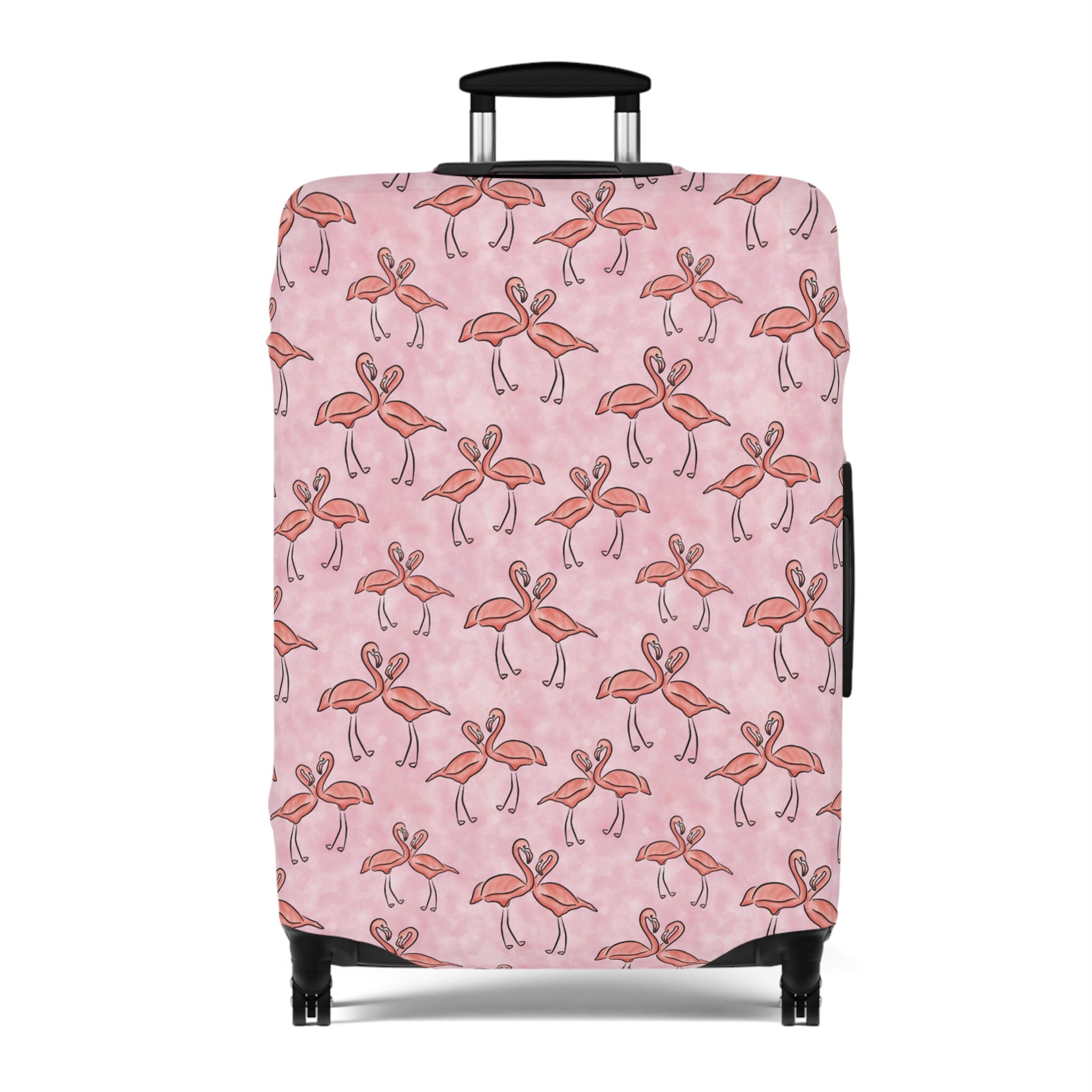 Pink Flamingos Luggage Coverrolling Suitcaseflamingo Heart Etsy