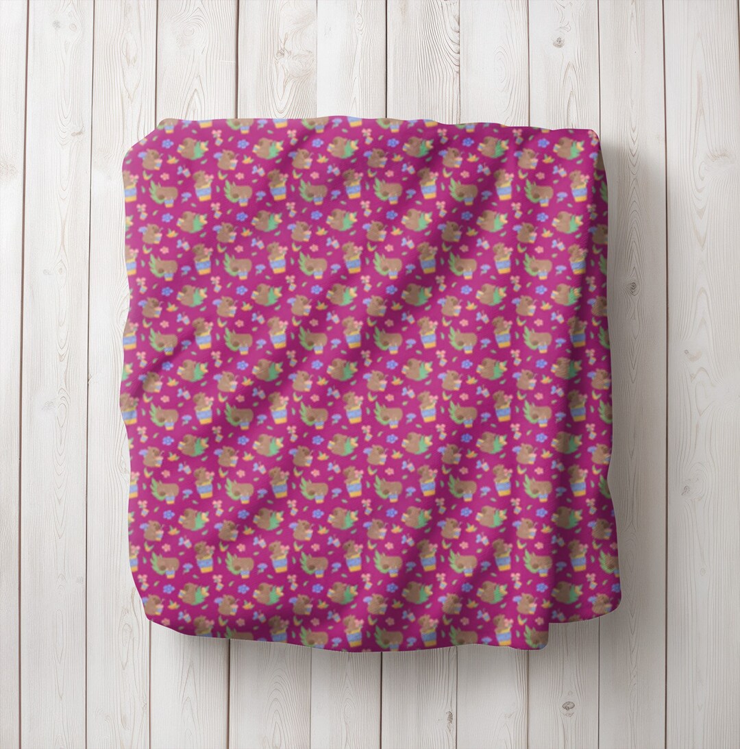 Pink Capybara Velveteen Super St Blanketcute Capybara Giftanimal Lover