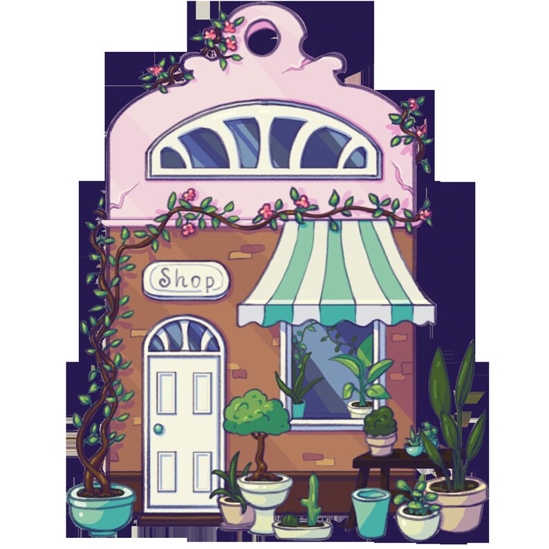 Plant Shop Digital Downloadanime Cartoon Style Stickerslaptop Decalhand