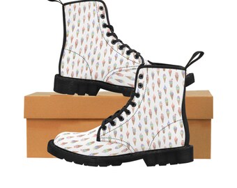 Trendy Ice Cream Women's Canvas Boots|Summer Vibes|Birthday Party Gift|Mothers Day Gift|Home Decor|Valentine’s Day