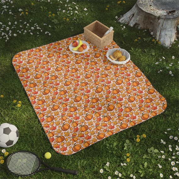 Halloween Pumpkins Picnic Blanketautumn Pumpkin Outdoor