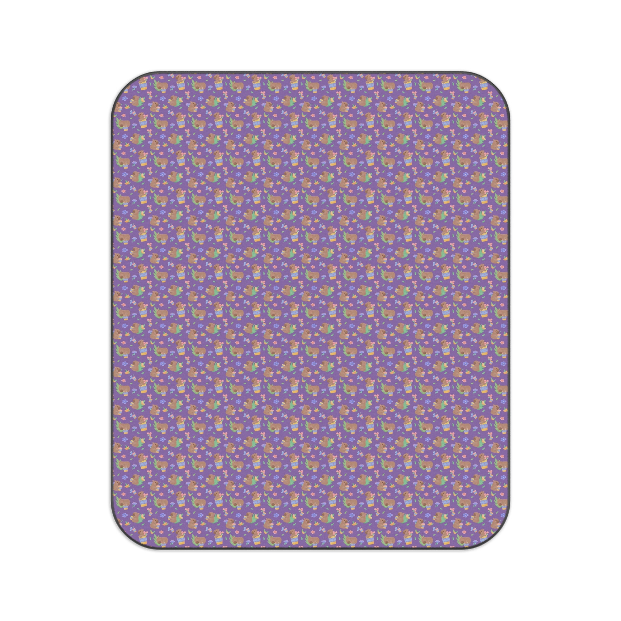 Purple Capybara Picnic Blanketcute Capybara Giftanimal Lover
