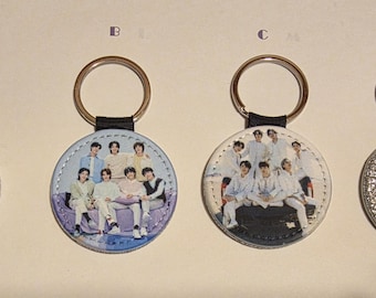 BTS leatherette key chains. RM, Jin, Suga, Jhope,  Jimin,  Taehyung, Jungkook