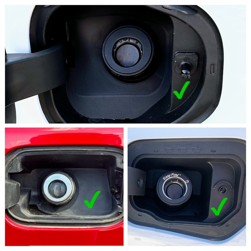 Capless Gas Cap Dust Cover, 2.5in ID, Compatible With Jeep, Dodge, Ram