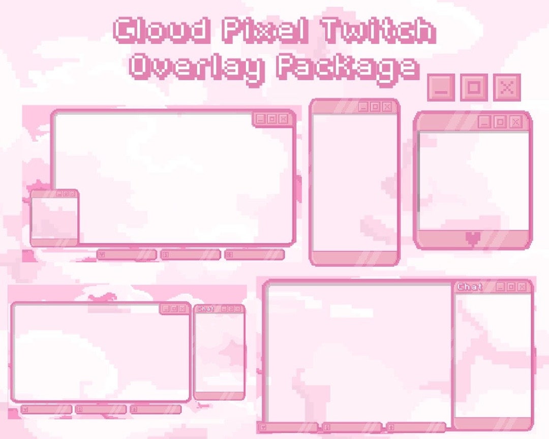 Cloud Pixel Full Twitch Overlay Package - Etsy