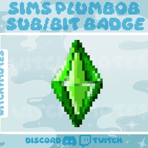 8-Bit Pixel Sims Plumbob Sub / Bit / Channel Point Badge For Streamers Twitch Girly Egirl Simmer Aesthetic Gamer Logo Emote