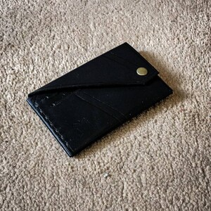 Porte cartes en cuir, leren portemonnee, handgemaakt