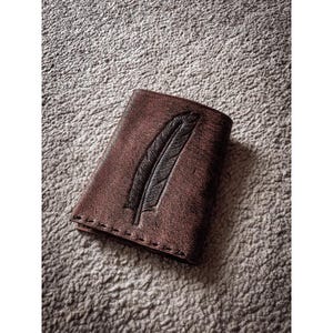 Porte feuilles en cuir, porte cartes, wallet, cadeau, pour lui, hand made, fait main, maroquinerie