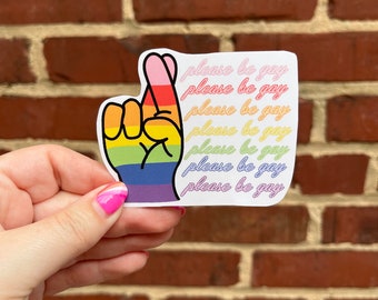 Please Be Gay Sticker | Gay Sticker | LGBT Sticker | Pride Sticker | Pride Month Sticker | Vinyl Sticker | Waterproof Sticker