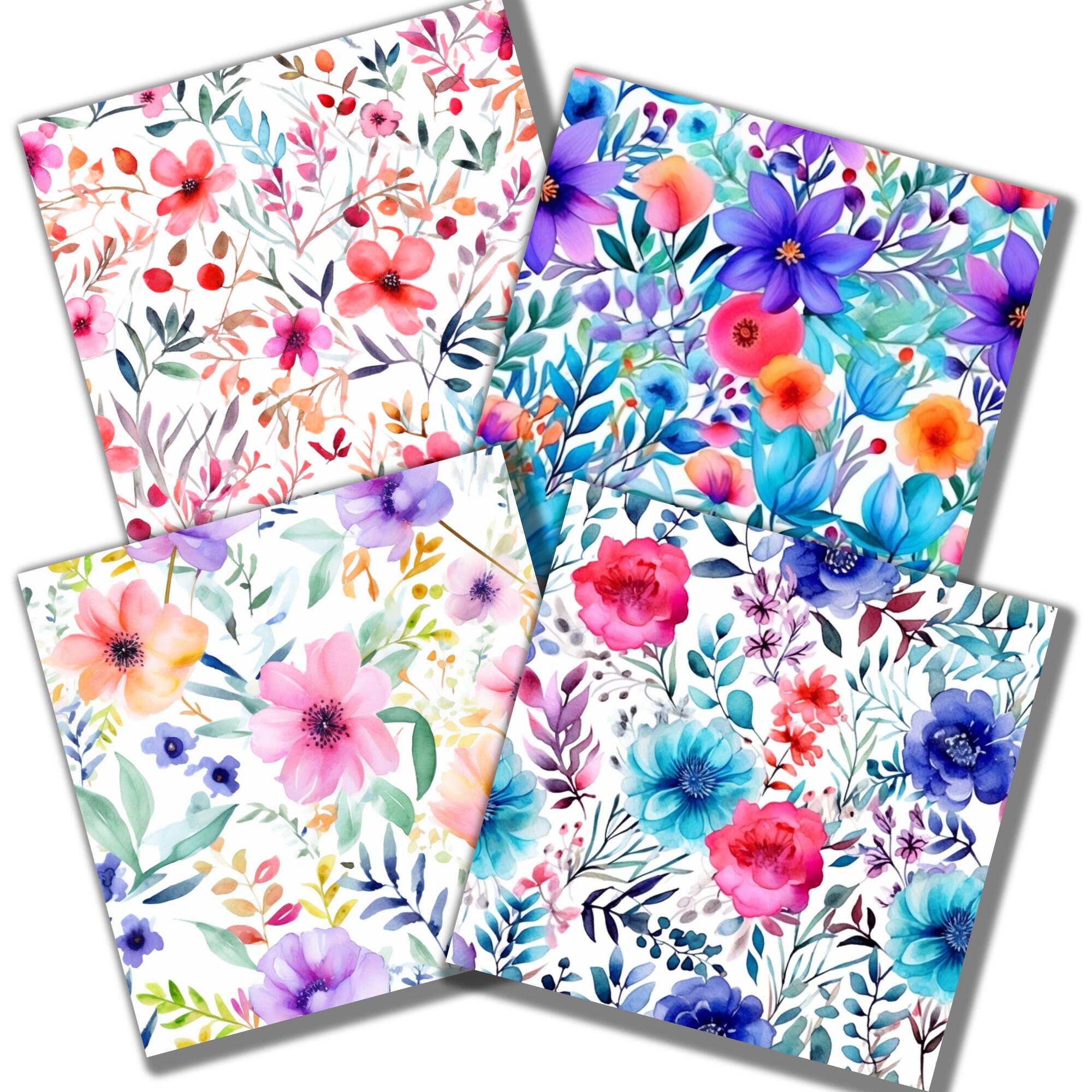 Watercolor Floral Digital Paper Seamless Flower Pattern - Etsy