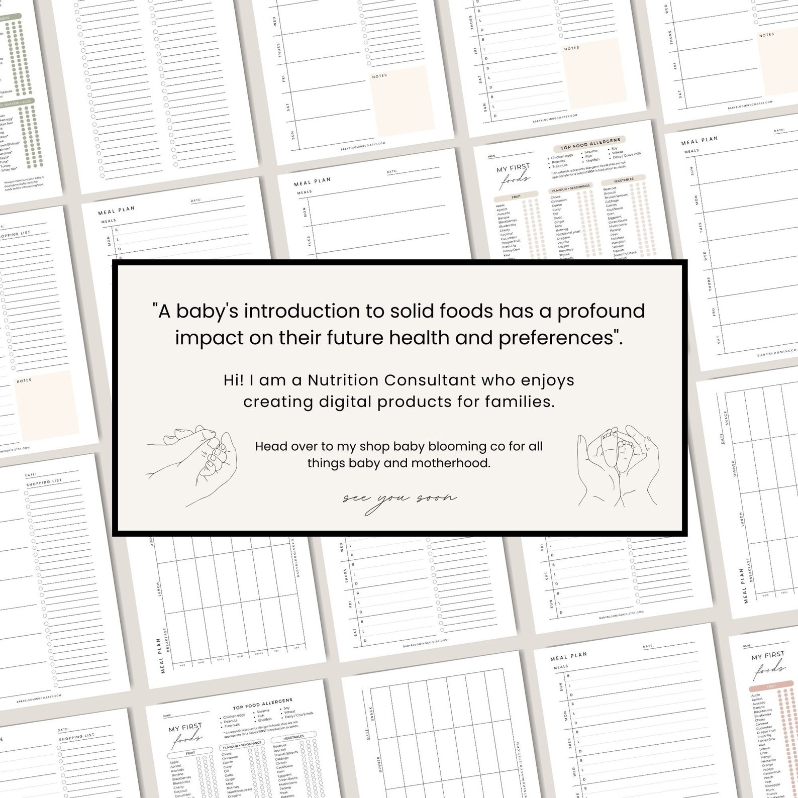 Baby Meal Plan Baby Food Tracker First Food Checklist Baby Led Weaning