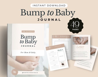 Pregnancy Journal Bump to Baby Printable Planner Pregnancy Keepsake Gift for New Moms Letter to Baby Template Digital Pregnancy Diary pdf