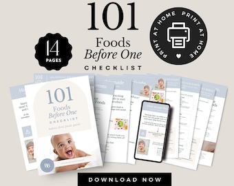 Starting Solids Guide | Introduce Allergens Safely | 101 First Foods | Baby Led Weaning Checklist | Baby Food Tracking | Infant Tracking