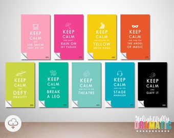 Keep Calm and... Theatre Lover Posters Printable | *DIGITAL DOWNLOAD* Drama Classroom Decor