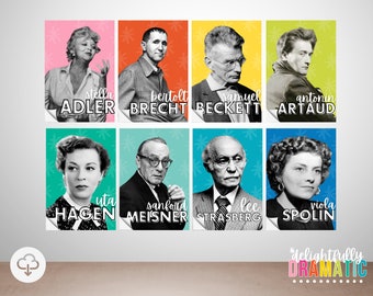Decoración para aulas de teatro *DESCARGA DIGITAL* / Pósteres de teatro, perfiles de métodos y técnicas de actuación, figuras de la historia del teatro para imprimir