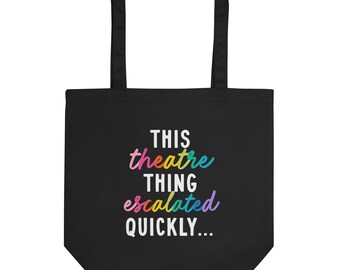 Theatre Thing Black Canvas Tote, Drama Lover & Rehearsal Bag