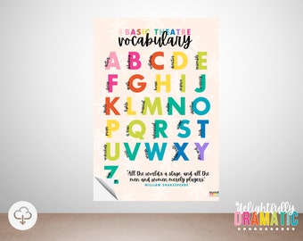 ABCs of Theatre Classroom Poster *DIGITAL DOWNLOAD* | Theatre Lover Printable, Drama Teacher Class Decor