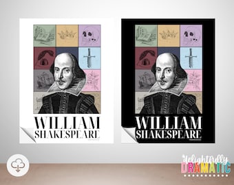 William Shakespeare Swift Eras Poster *DIGITAL DOWNLOAD* Theatre Classroom Decor, Drama/Literature Poster