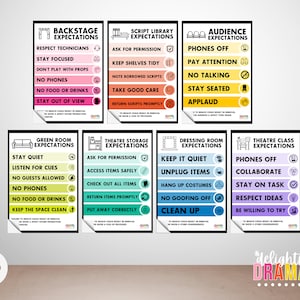 Theater Behavior Expectations Poster *DIGITAL DOWNLOADS*, Drama Classroom Decor, Theatre Poster Printables, Backstage Expectations