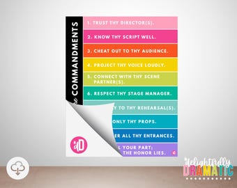 The 10 Commandments of Theatre Poster | Drama Classroom Rules & Expectations, DIGITAL DOWNLOAD
