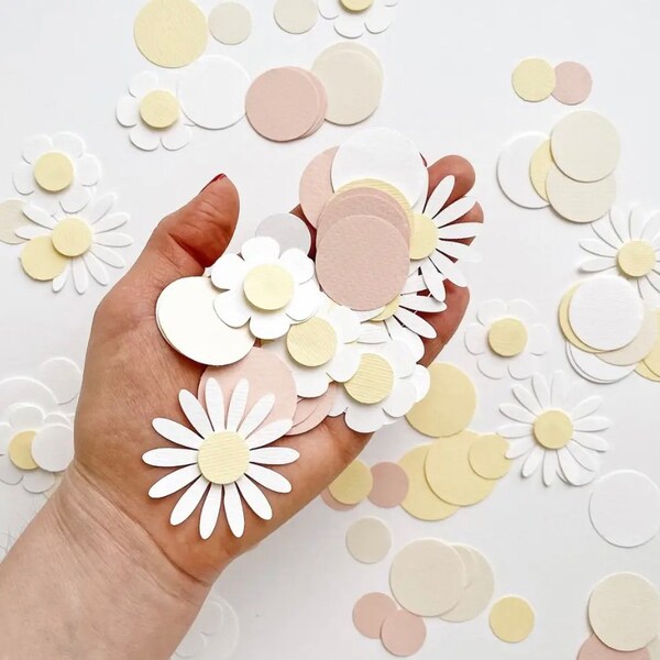 1Bag Sweet Round Daisy Flower Paper Confetti Wedding Flower Table Scatter Baby Shower Birthday Party Gift Box Decorations Supply Card stock