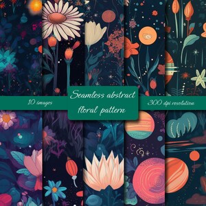 Flowers Digital Paper, Flowers Seamless Pattern, Floral Prints, Flowers Background, Abstract Digital Paper, Floral Digital Paper, Scrapbook