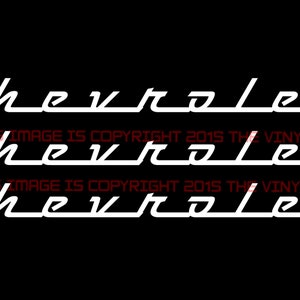 x3 Chevrolet Script 60&#39;s style decal sticker 9 inches wide HOT ROD NHRA style