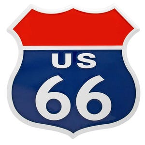 RT. 66 Sign Decal 4 inches Rat Rod Vinyl Decal Sticker Retro Hot Rod Classic, Decal Sticker 3M material and laminated.