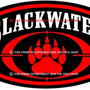 5 Inch Wide BLACKWATER Shadow Army Decal Sticker,40,.45,Hand Gun - Foto 12