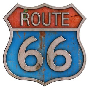 RT. 66 Sign patina Decal 4 inches Rat Rod Vinyl Decal Sticker Retro Hot Rod Classic, Decal Sticker 3M material and laminated.