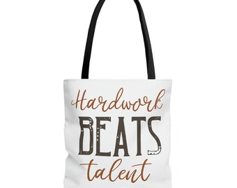 Hardwork Beats Talents | Motivational Tote Bag | Inspirational Tote | Tote Bag Gift
