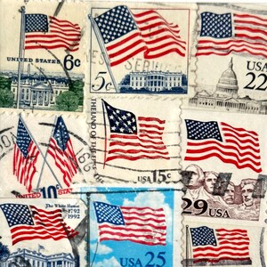 Handmade USA / AMERICA Greeting Card. Crafted with vintage USA postage stamps. American flag theme (with white card stock). Blank inside. Perfect for any occasion such as 4th of July, Independence Day, Veteran's Day, memorial day, Labor Day, Happy Birthday, Thank you, Congratulations, and more!