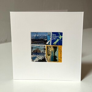 Handmade New Zealand / Kiwi Greeting Card - Made with authentic postage stamps - Blank Inside - Perfect for any occasion