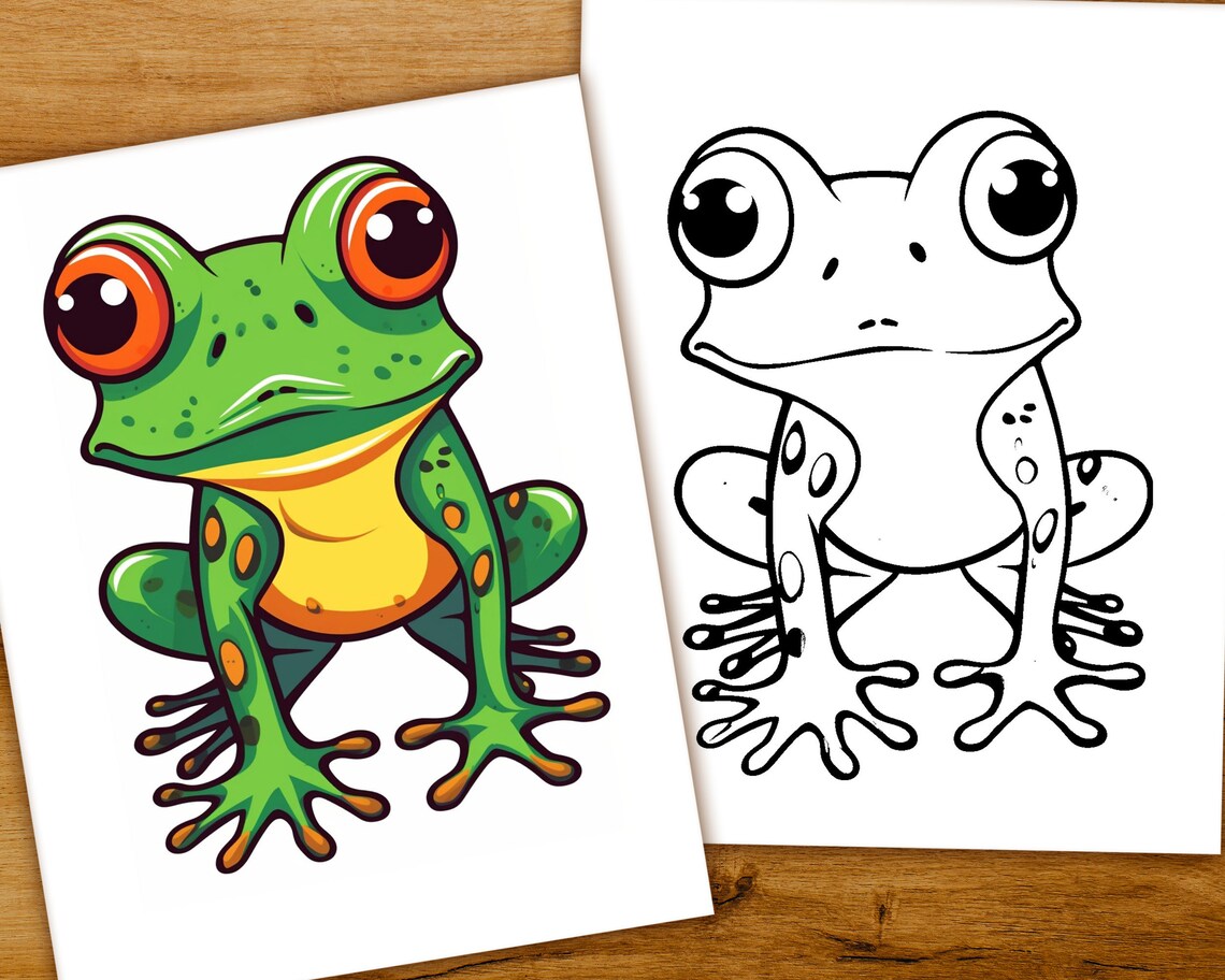 Fascinating Frog Art Coloring Page - Delightful Printable Coloring Book ...