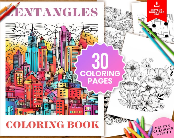 Libro para colorear Zentangles meditativos: diseños complejos y arte consciente - Juego creativo para aliviar el estrés - Zentangle y patrones geométricos