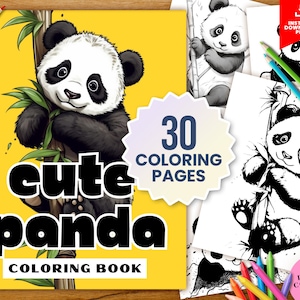 Relaxing Panda Coloring Book | Printable Download | Cute Animal Art | Adult Coloring Pages | Digital Coloring Activity