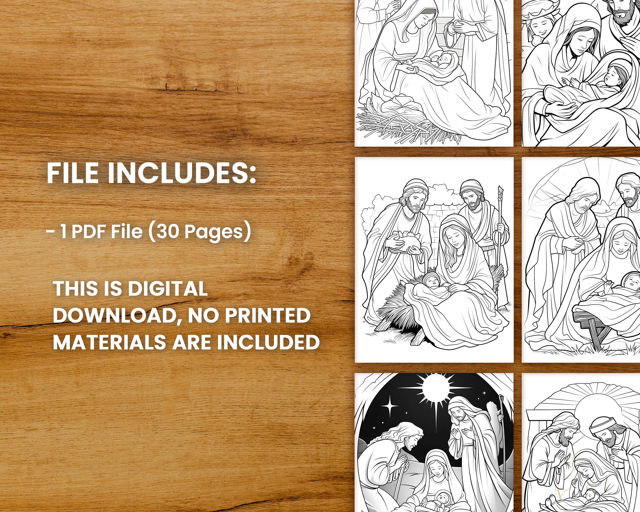 The Nativity of Jesus Christ Coloring Book - Digital Download ...