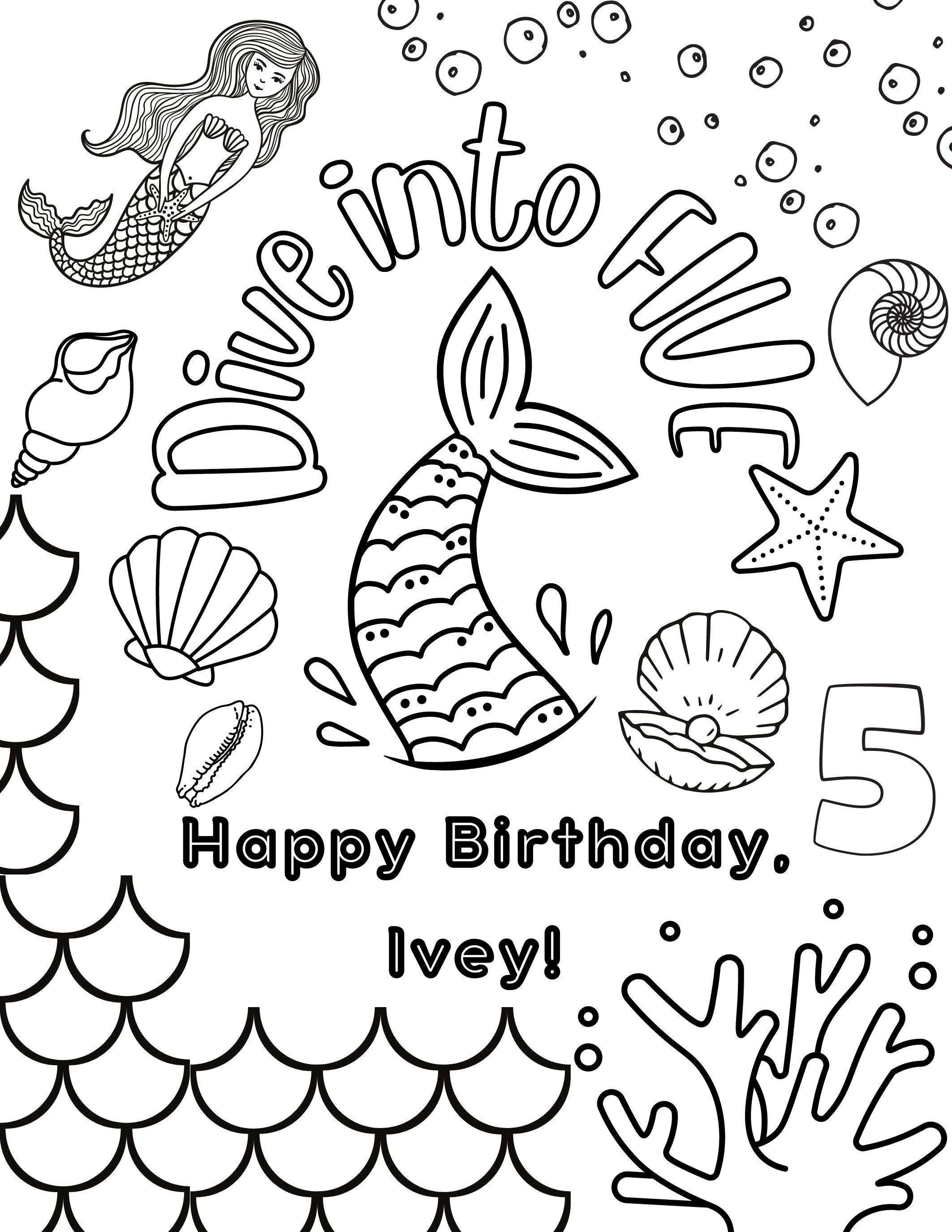 Personalized Birthday Coloring Page for Kids, Custom Party Theme Coloring Page, Birthday