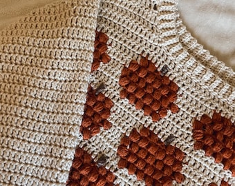 Pumpkin Puff Pullover Crochet PATTERN Instant Download, Crochet Sweater PDF Pattern, Crochet Pullover for Fall