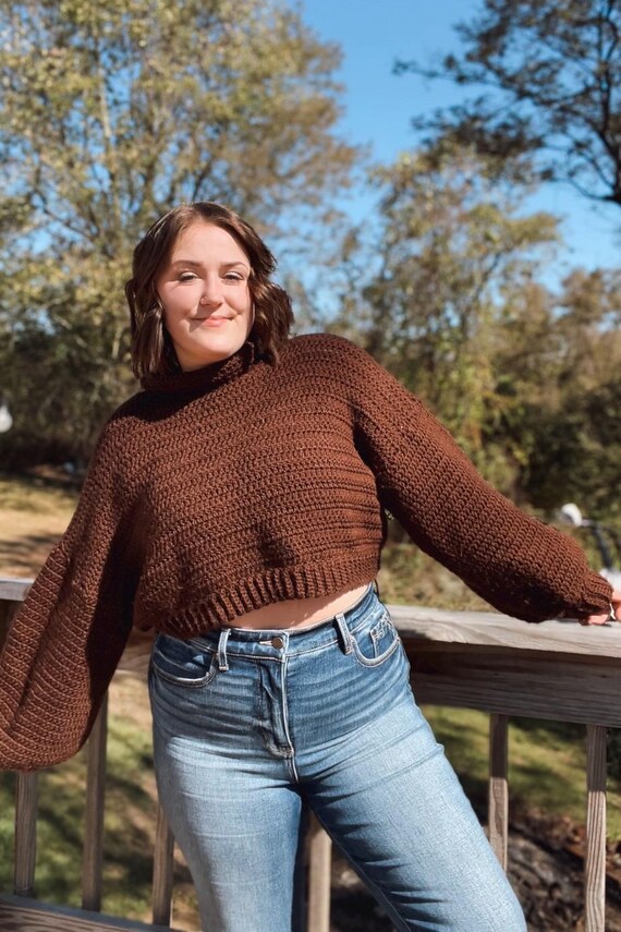 Blue Jeans What Goes With Brown Sweater Oversized Crochet