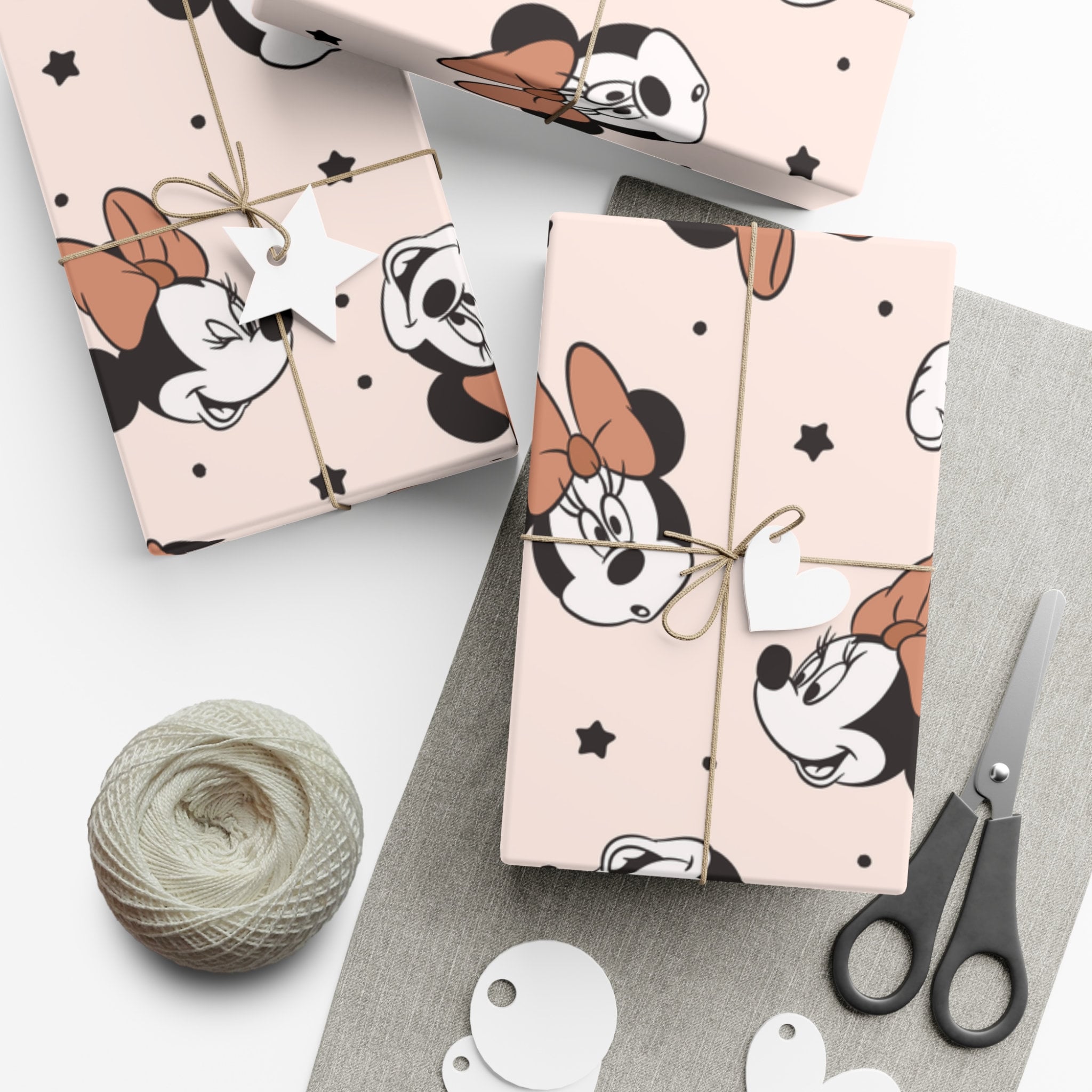 Neutral Minnie Mouse Wrapping Paper Classic Gift Wrap for All Occasions