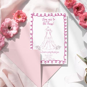 Skurril sagen Ja zum Kleid Einladung, Brautjungfer Vorschlag Vorlage, bearbeitbar und druckbar, Brautparty einladen, Sofort Download #wed