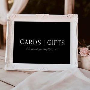Minimalist Gift and Card Sign: Wedding Reception Decor (Instant Download, 8x10 & 5x7)