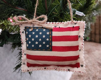 American Flag Ornament Pillow