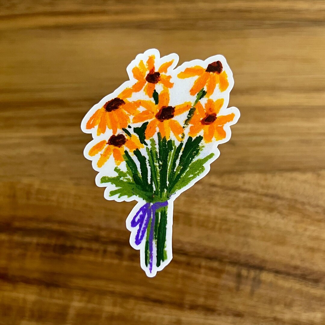 Sunflower Bouquet Vinyl Sticker | Waterproof | Matte | Floral - Etsy