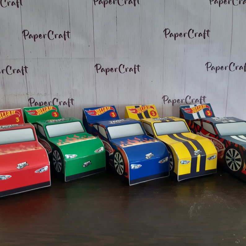 Hot Wheels Favor Box, Papercraft Cars Collection, Race Cars, Digital ...