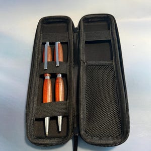 Turned Walnut and Paudauk Wood Pen and Pencil set