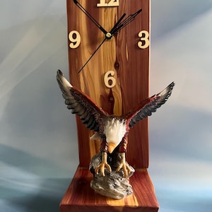 Cedar Live Edge Eagle Clock