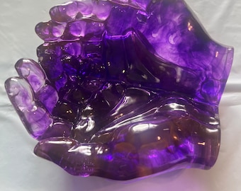 Epoxy Hands Dish - Purple