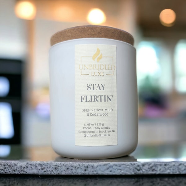 Stay Flirtin'  | 100% Coconut Soy Wax l Scent Candle for Long-lasting Fragrance | Home Fragrance Gift Set | Calming Room Aromatherapy